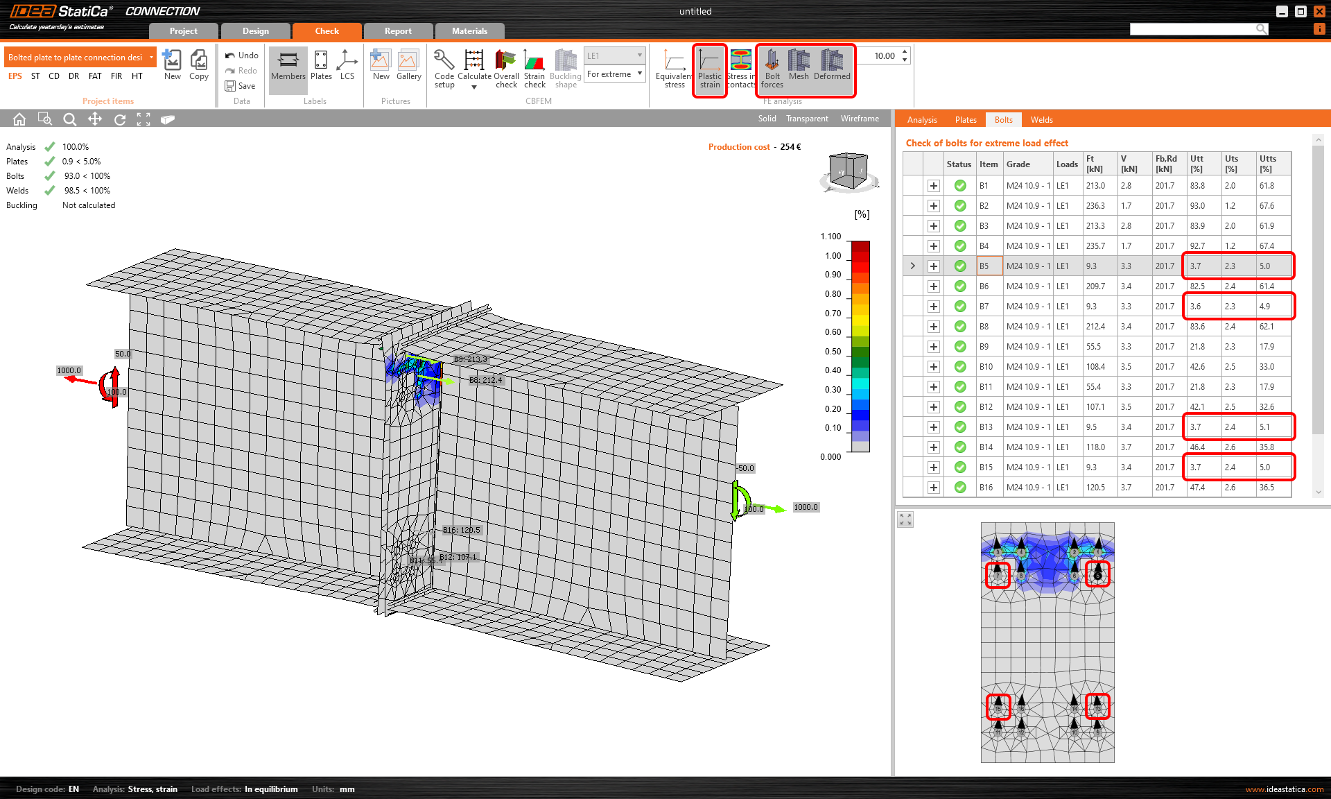 Bolted Plate To Plate Connection Design (EN) | IDEA StatiCa